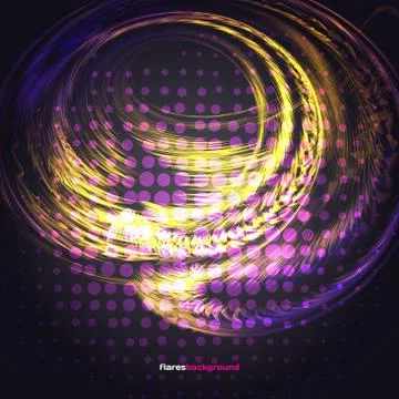 Space Abstract dark background with light, stars, and flares wit Stock Illustration