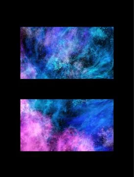 Space Abstract Galaxy Banners set. Vector design. 库存插图