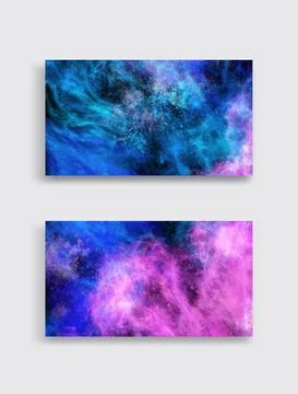 Space Abstract Galaxy Banners set. Vector design. 库存插图