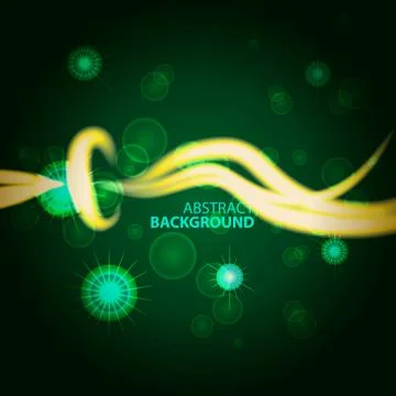 Space Abstract green background with glowing white rays and star Illustrazione stock