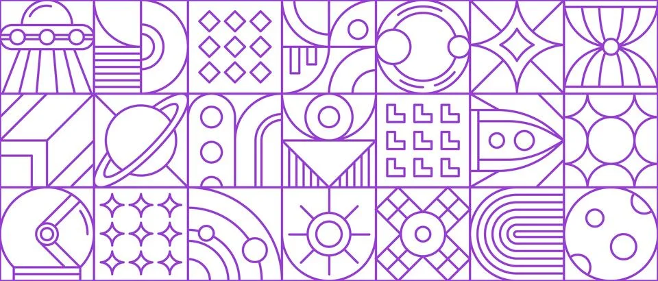 Space abstract modern geometric pattern of galaxy Illustrazione stock