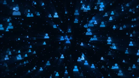 Space with abstract people icons. Virtual contacts in modern life background Stock Footage 284884784