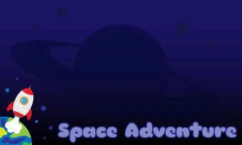 Space Adventure Background with Spaceship and Copy Space Area 스톡 일러스트