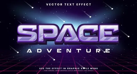 Space Adventure editable text effect template イラスト素材