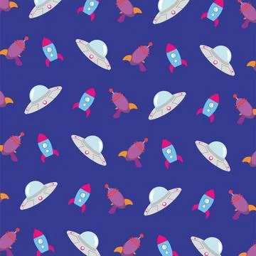Space adventure pattern. Vector Stockillustratie