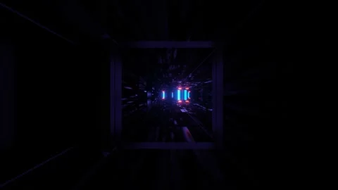Space Aged Glossy Corridor with Light Beams 4k uhd 3d rendering vj loop Stock Footage 140716024
