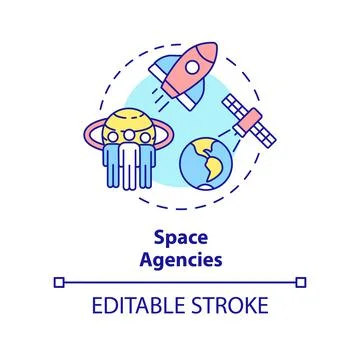 Space agencies concept icon 스톡 일러스트