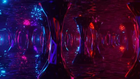 Space alien cave. Virtual reality environment. 3d render. Stock Illustration