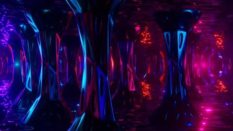 Space alien cave. Virtual reality environment. 3d render. Stock Illustration