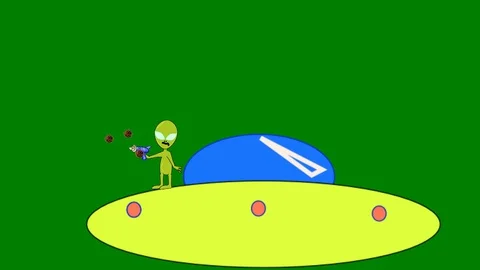 Space Alien Fighting Virus (Loop):  Green Screen + Matte Video stock 127711781