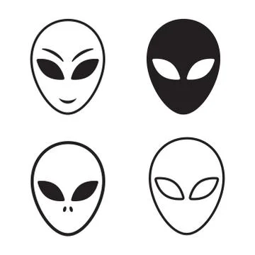 Space Alien head icon, vector illustration Stock Illustration