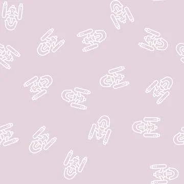 Space alien ship line seamless pattern Stockillustratie