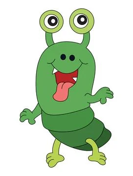 Space alien smiling isolated on a white background Stock Illustration