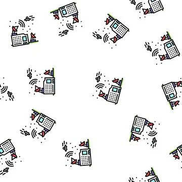 Space alien station vector seamless pattern Stock Illustration