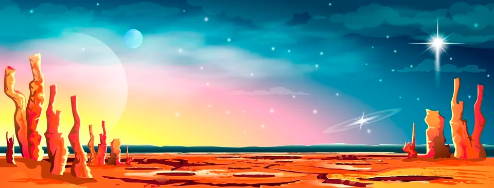 Space alien world galaxy Stock Illustration