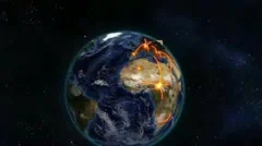 Space and Earth Media Panels (Orange) Stock After Effects
