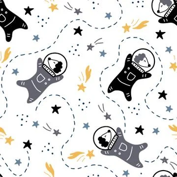 Space and galaxy seamless pattern. Vector illustration. Stock Illustration