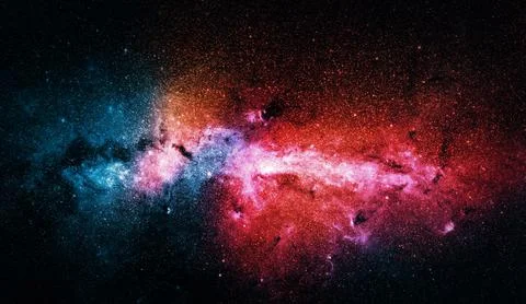 Space and glowing nebula background. 3d Illustration. 库存插图