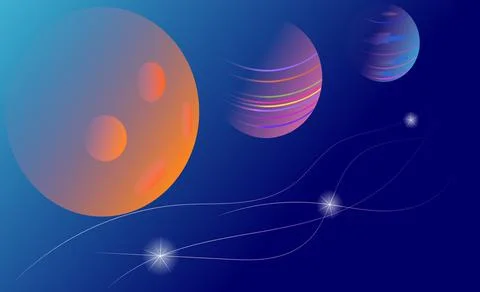 Space and planets background. Stock Illustration
