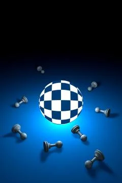 Space and time (chess metaphor). 3D render illustration. Stock Illustration