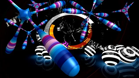 Space and Time or Spacetime. 3D background Stock Footage 230149695