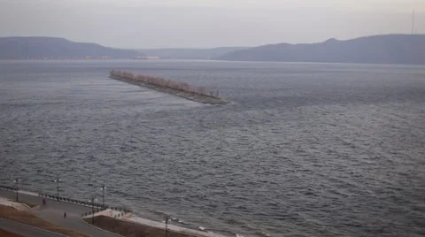 Space and the wind against the background of the storm and the mountains Stock Footage 55685496
