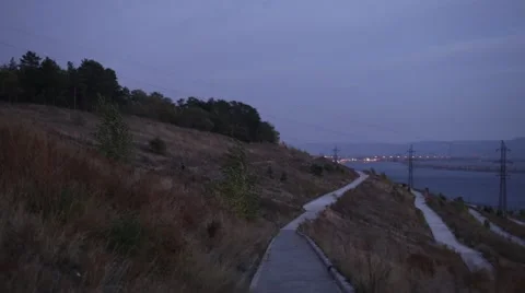 Space and the wind against the background of the storm and the mountains Stock Footage 55685617