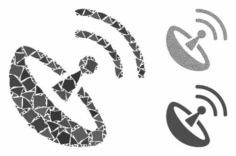Space antenna Mosaic Icon of Humpy Elements Illustrazione stock