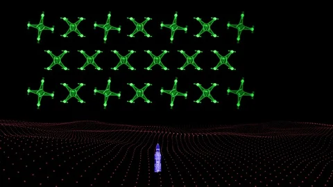 Space arcade video game animation concept Stock Footage 129080407