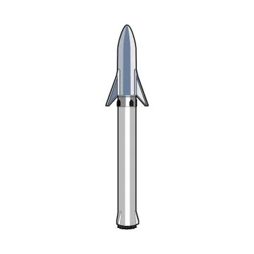 Space art, rocket isolated vector retro style illustration for icon, sign, we Stock Illustration