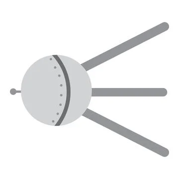 Space artificial satellite, the first satellite. Sputnik. Space exploring and sc Stock Illustration