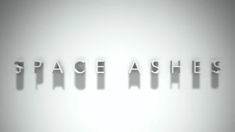 Space ashes 3D title animation with shadows on a white background Stock Footage 296860440
