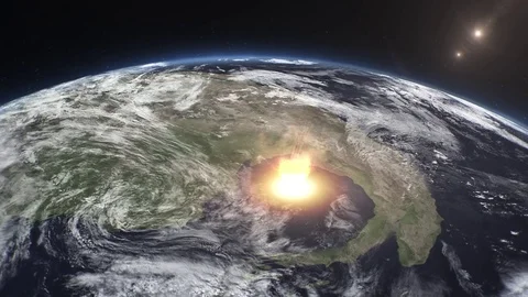 Space Asteroid Crashes Into Earth Видео 79574326