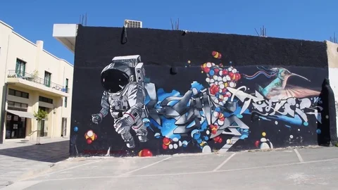 Space astronaut graffiti Video stock 77322030