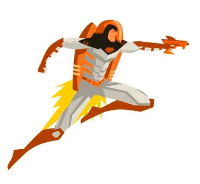 Space astronaut superhero 스톡 일러스트