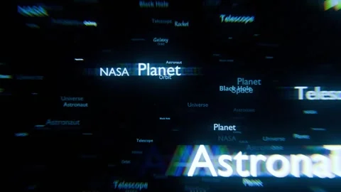 Space &amp; Astronomy text animation on cosmic background Stock Footage 315177955