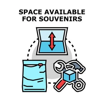 Space available for souvenirs and customization concept Stock Illustration