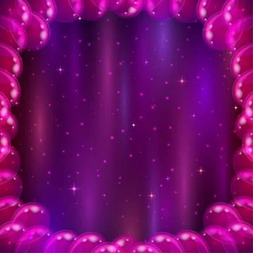 Space background with balloons Illustrazione stock