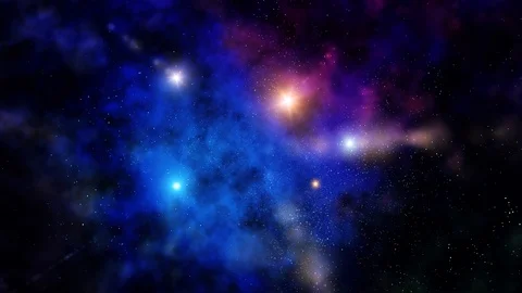 Space background. Camera is flying through the stars, lights and particles. Stock Footage 100833255