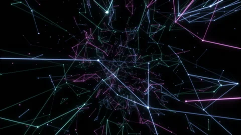 Space background. Camera is flying through the blue and magenta coloured nebula Stock-Footage 101429528