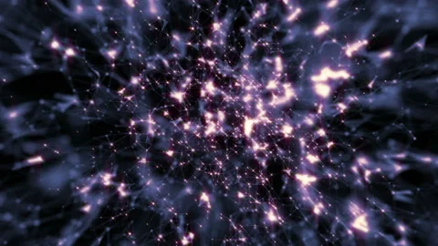 Space background. Camera is flying through the blue and magenta coloured nebula Stock Footage 103961697