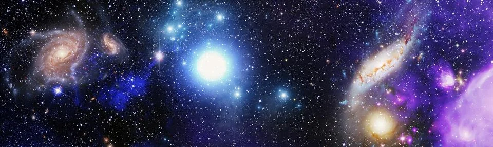 Space background.  Collage on space, science . Elements of this image furni.. Stock Photos