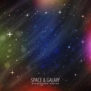 Space background with colorful lights Stock Illustration