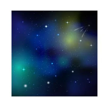 Space background with comet Stock Illustration