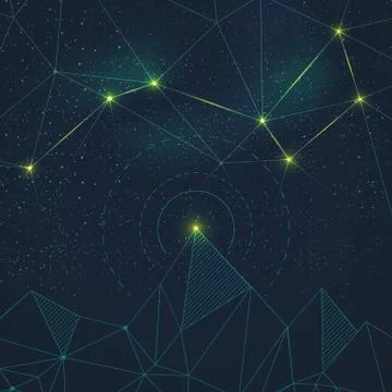 Space background with constellation Stock Illustration