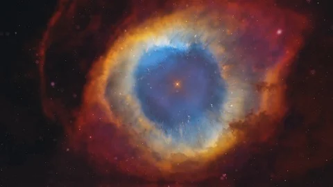 Space background. Dynamic colourful helix nebula Through stars motion Infinity Stock Footage 92664301