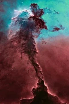 Space Background, The Eagle Nebula. The soaring tower. Stock Illustration