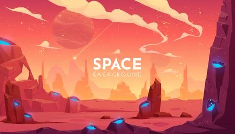 Space background, empty alien fantasy landscape Stock Illustration