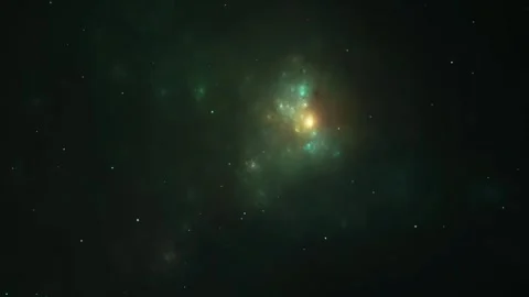 Space background. Fly through colorful fractal nebula with starfield. 3D sc.. Stock Footage 328002313