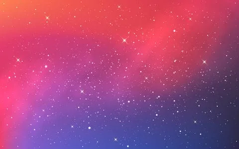 Space background with gradient texture. Bright cosmos and shining stars. Colo Stock Illustration